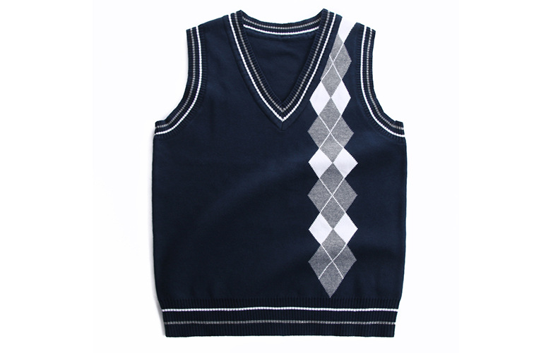 大童菱格背心