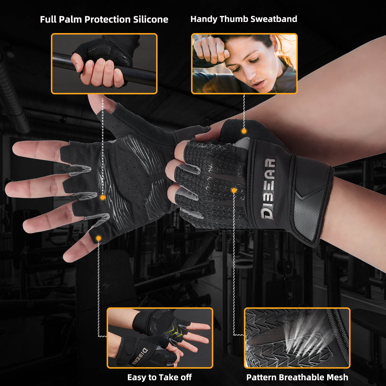 DIBEAR Gym Workout Gloves (4).