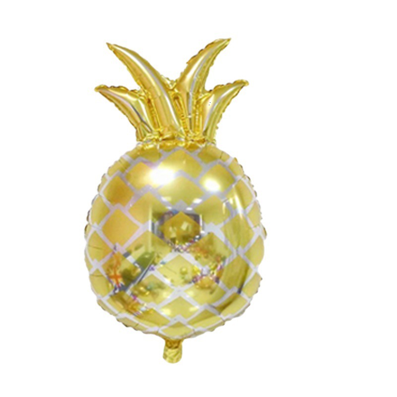 夏威夷主题派对草莓西瓜菠萝橙子造型水果气球生日铝膜气球批发_