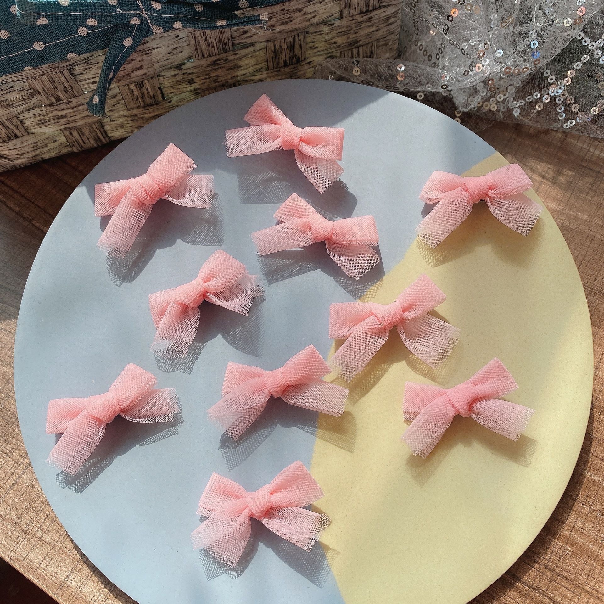 10个装~网纱蝴蝶结发夹