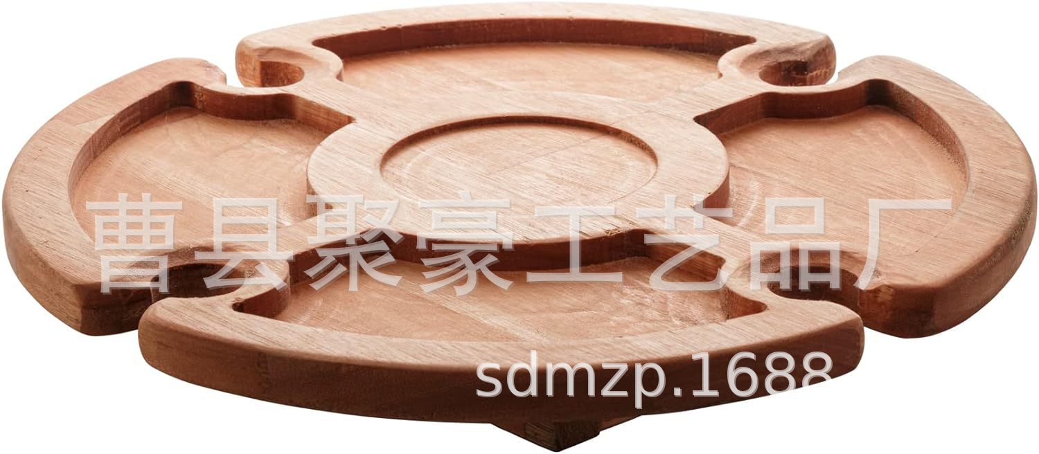定制圆形实木户外折叠腿酒桌野餐便捷式露营餐桌木质实木果盘批发