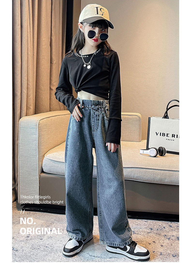 一粒扣牛仔阔裤_12