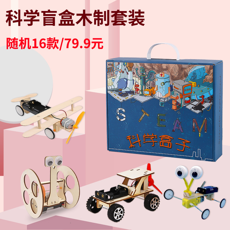 科学盲盒木制16个套