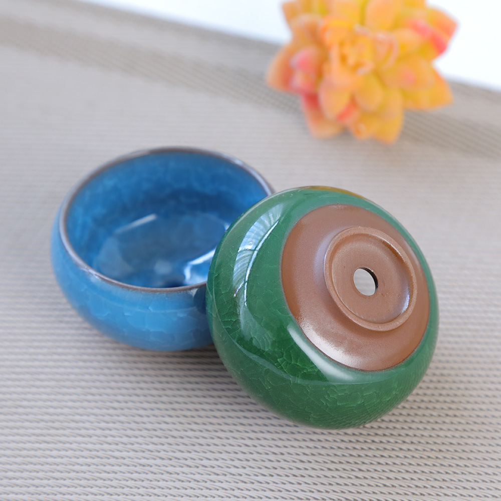 冰裂陶瓷花盆迷你拇指多肉花盆冰裂釉外贸跨境爆品八色多彩多肉盆