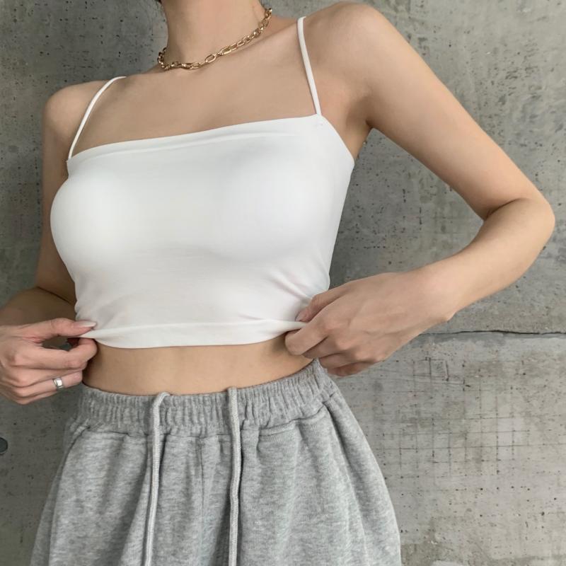 帮手描述图：夏季小背心机吊带女士内衣内搭外穿打底衫抹胸白色裹