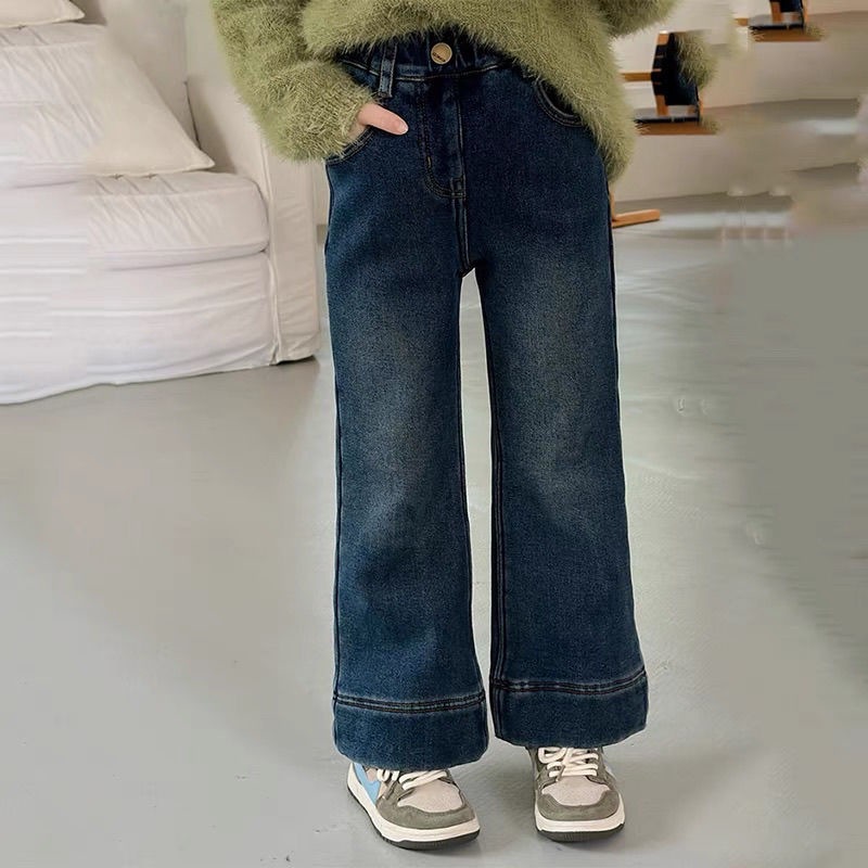 童装女童加绒牛仔裤秋_主图02