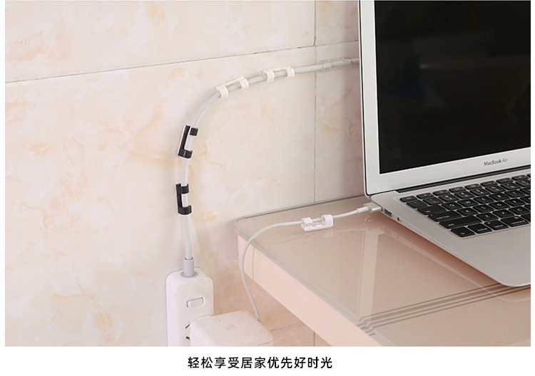 塑料线扣电源线整理夹自粘式固定桌面理线夹器免钉网线线夹线卡-