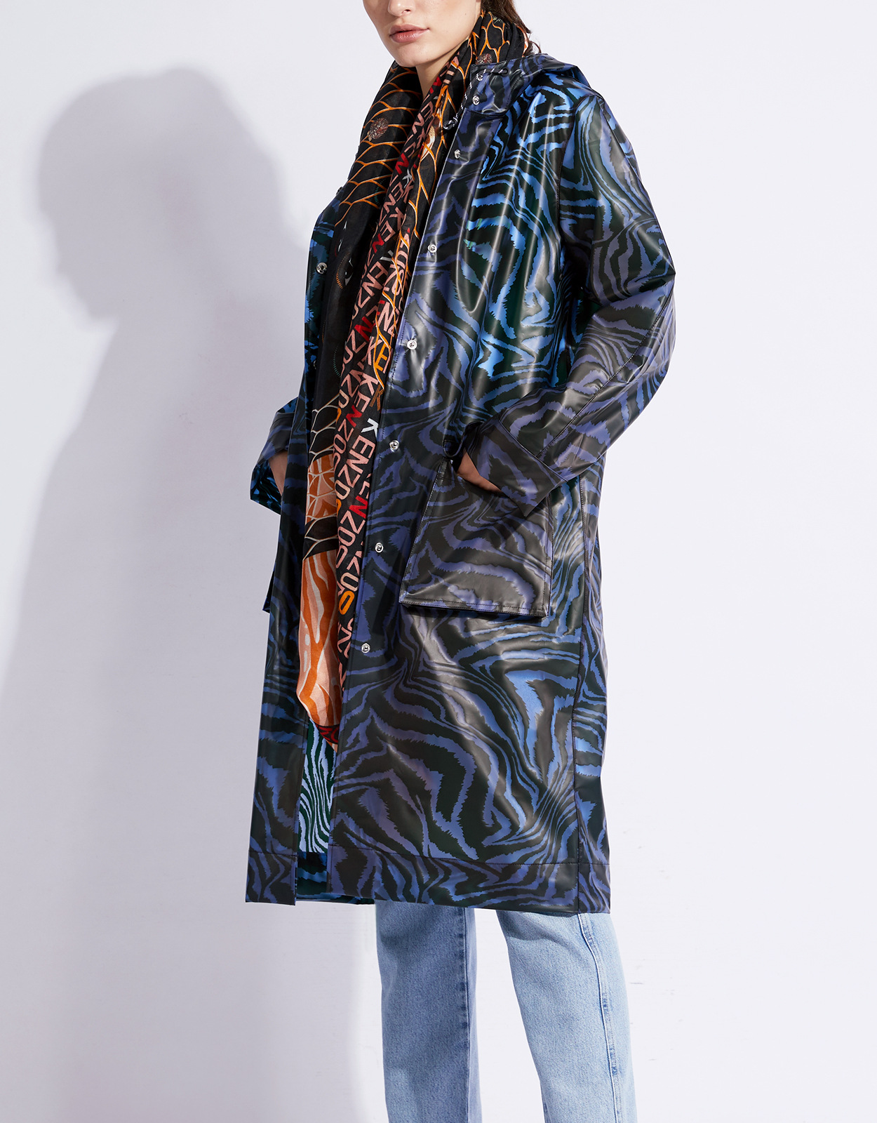 欧美国际大牌范儿豹纹雨衣外套