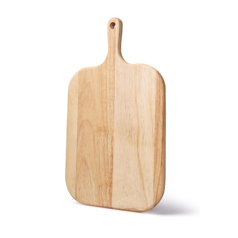 批发带手柄橡胶木切菜板多功能通用砧板切菜板披萨板案板BSCI