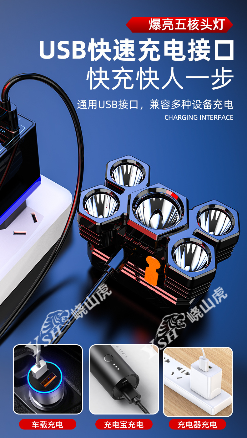 头戴手电筒