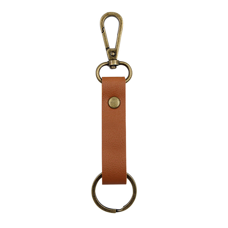 新款钥匙扣 简约PU皮革钥匙圈环 钥匙防丢保护套
