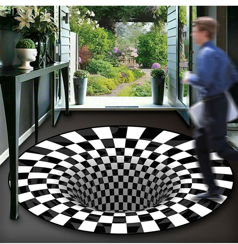 地垫地毯,视觉地毯,客厅地毯,卧室地毯,跨境地毯,沙发茶几垫,眩晕地毯