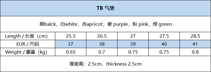 TB气垫尺寸