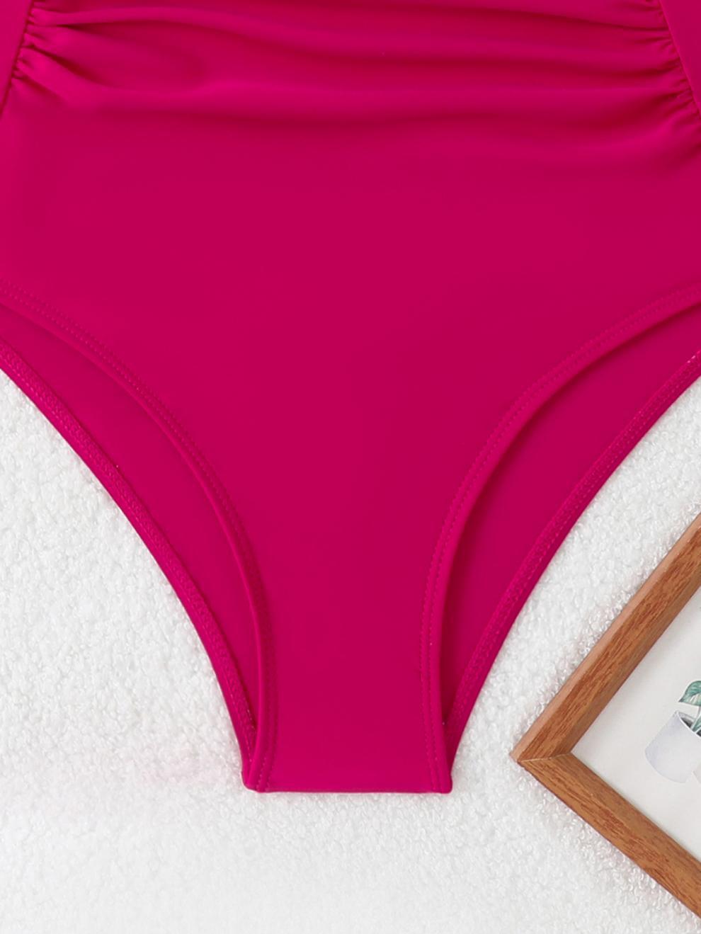 商品详情图_25亚马逊爆款露背连体比基尼褶皱复古欧美时尚性感