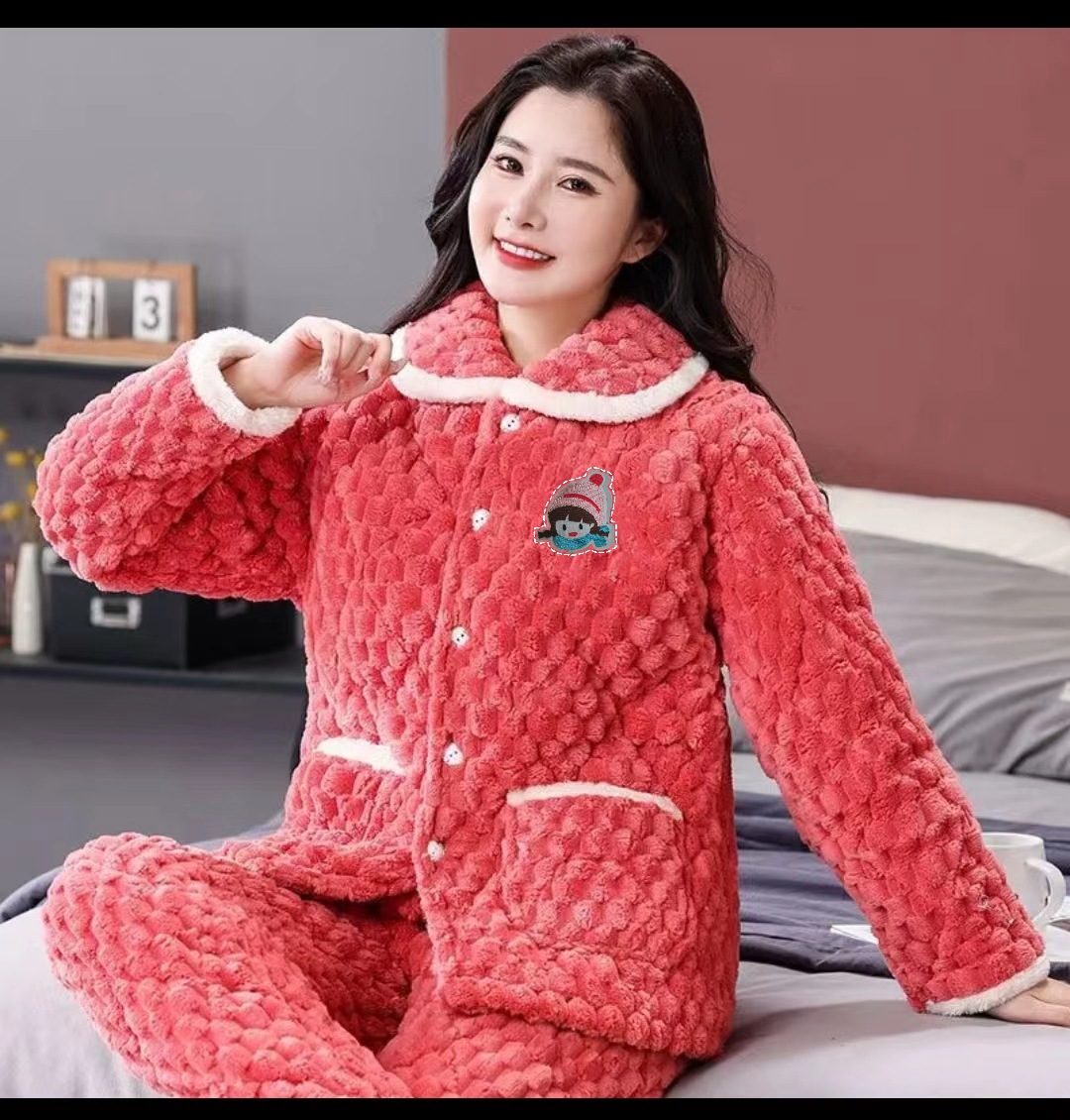 金龟绒翻领 红豆沙