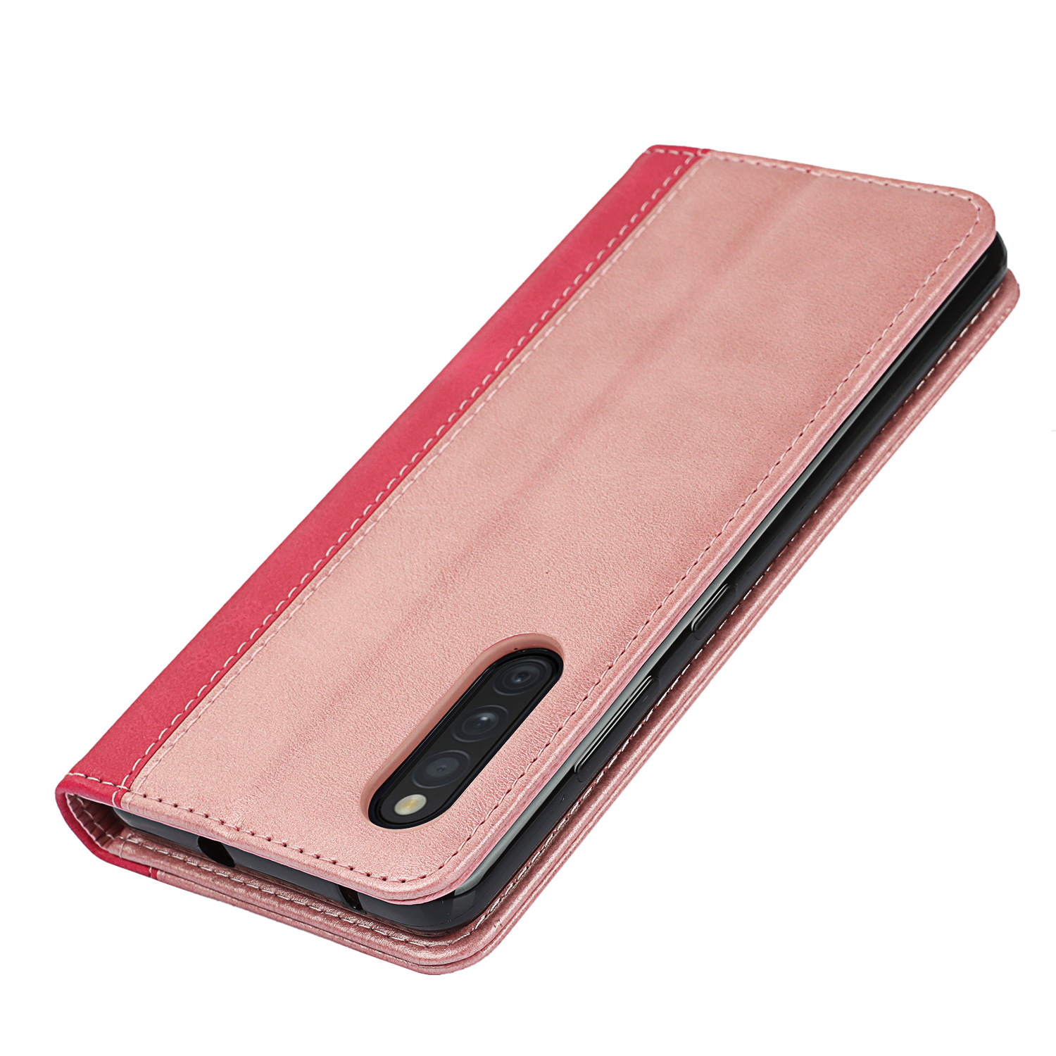 三星A41 日版 拼色小牛纹强磁皮套