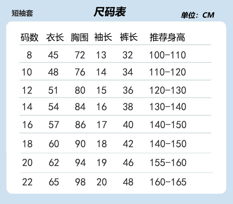 商品详情图_夏季儿童睡衣短袖精梳棉圆领短裤卡通男孩女孩睡衣套