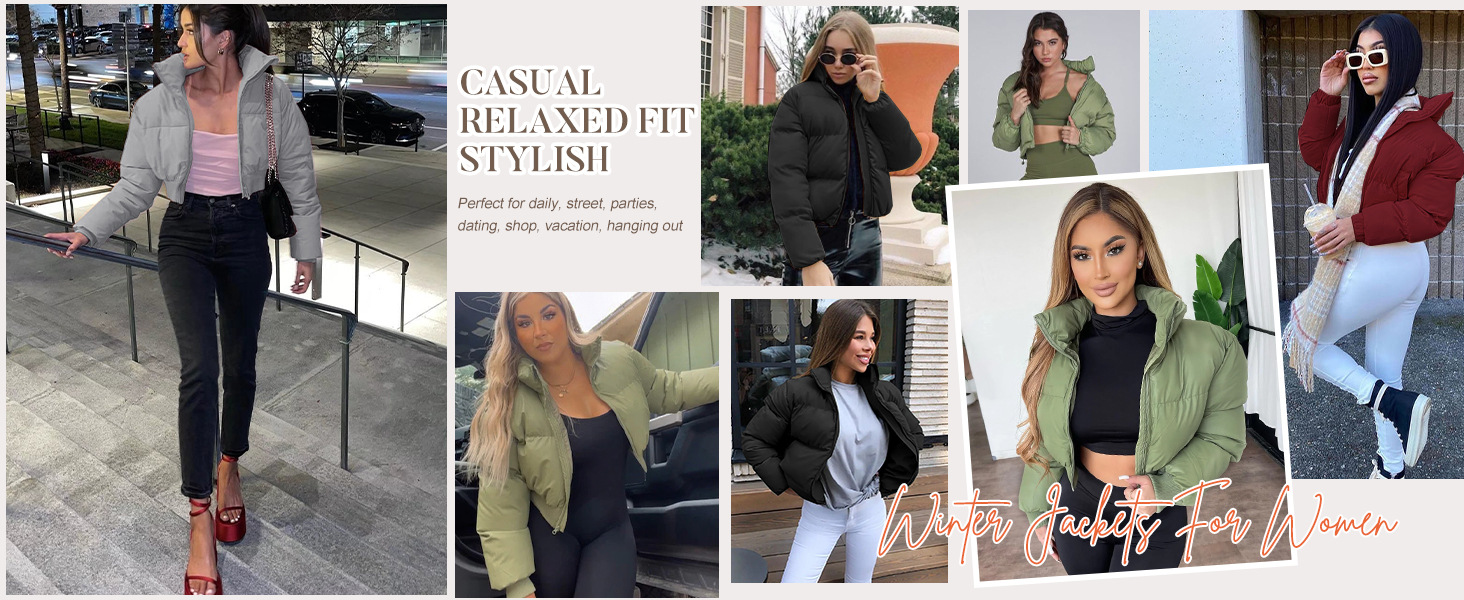 Winter Short Bubble Coats for Women