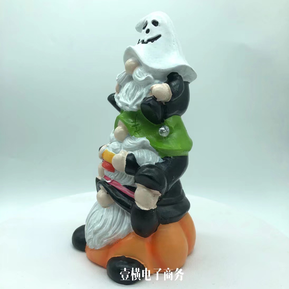 叠罗汉三个堆叠万圣节侏儒雕像摆件