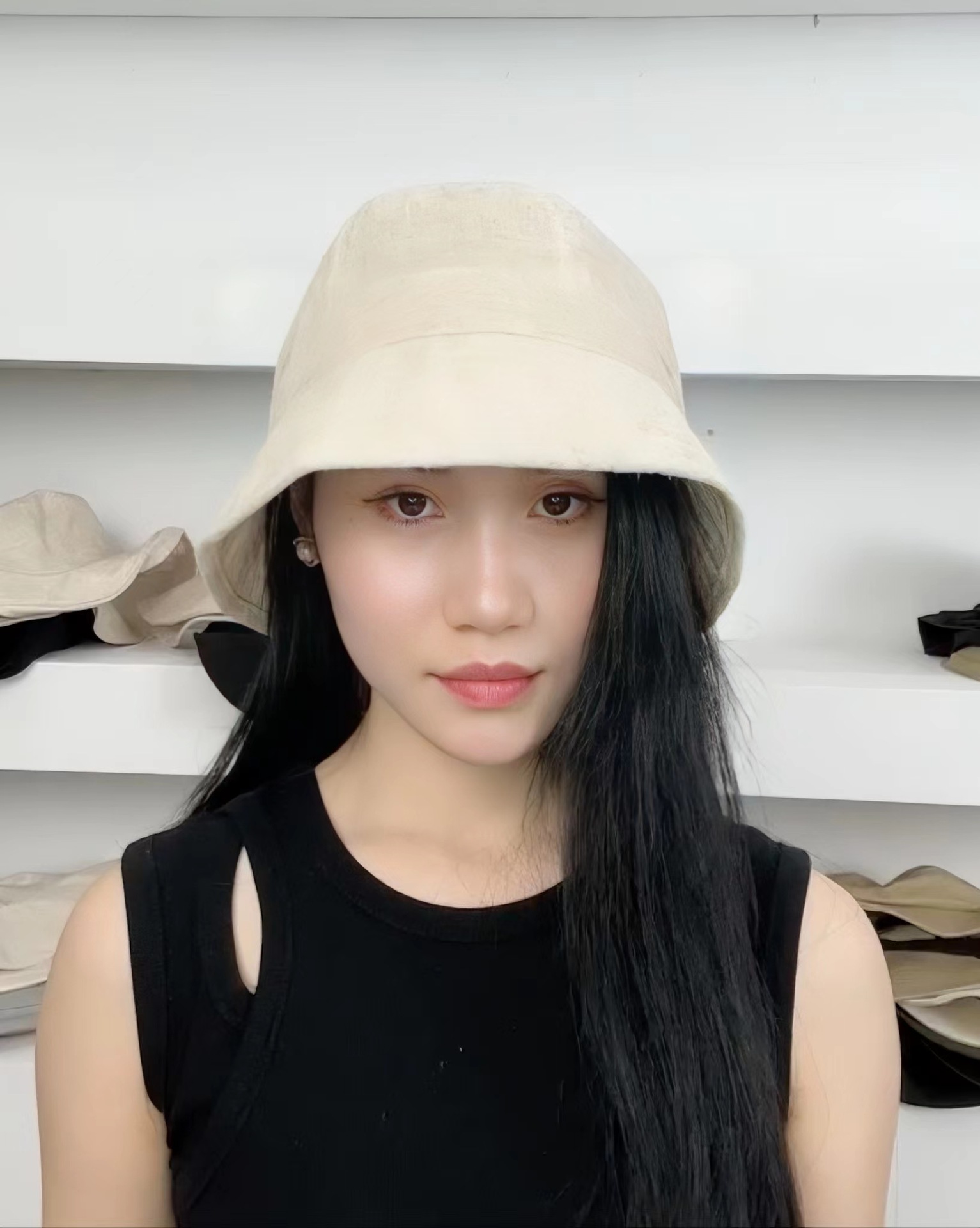 YF126-亚麻圆顶小檐盆帽