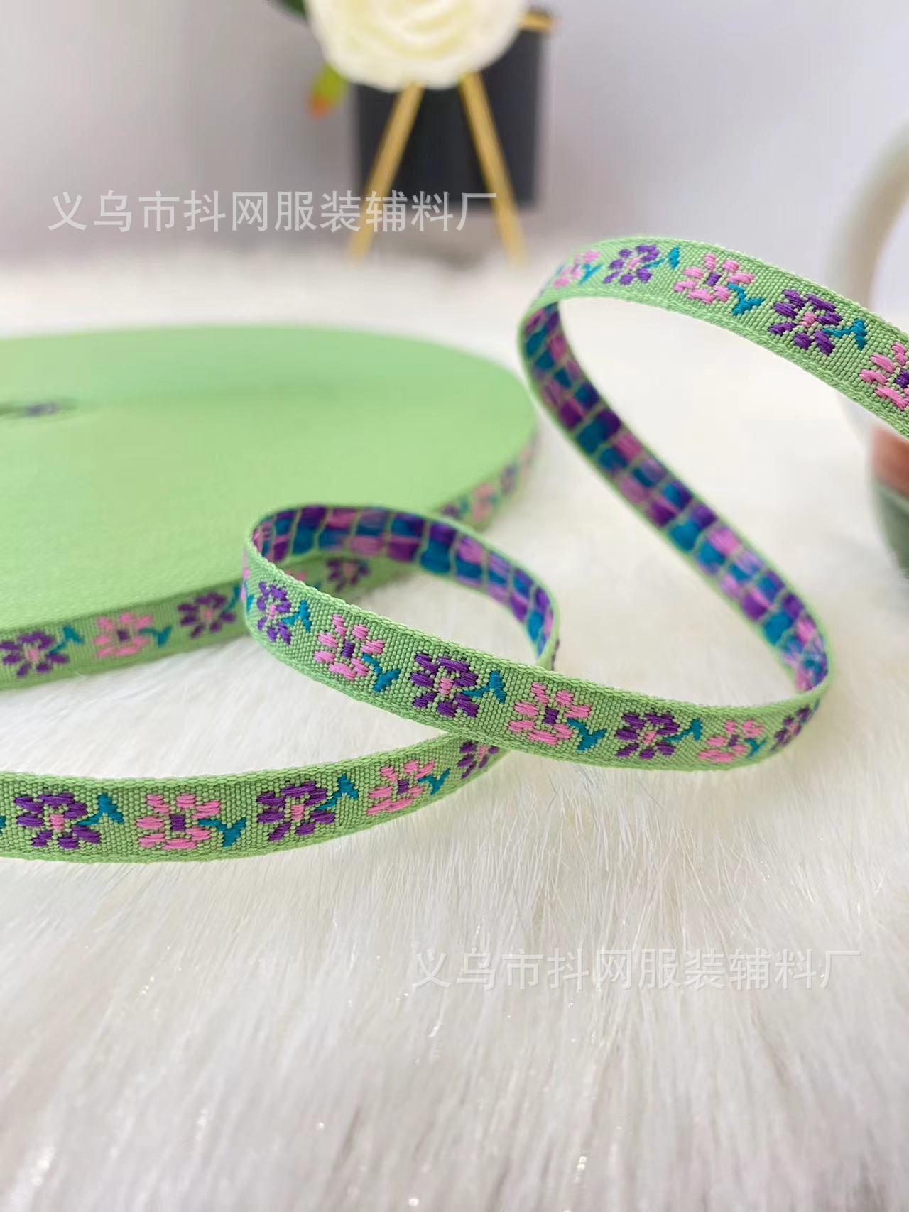 1cm提花刺绣手工DIY蝴蝶结织带