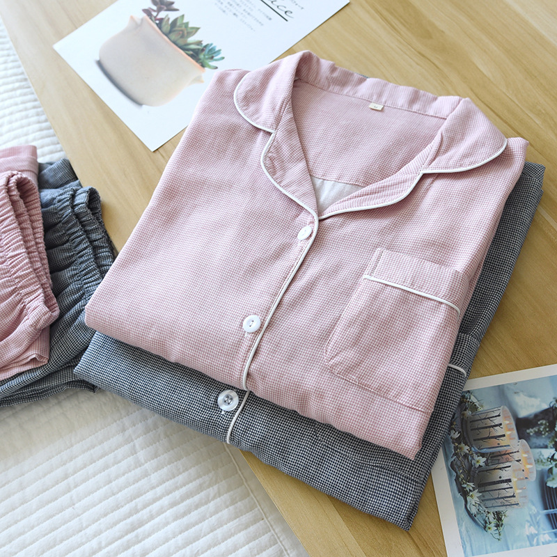 小格子纱布套装