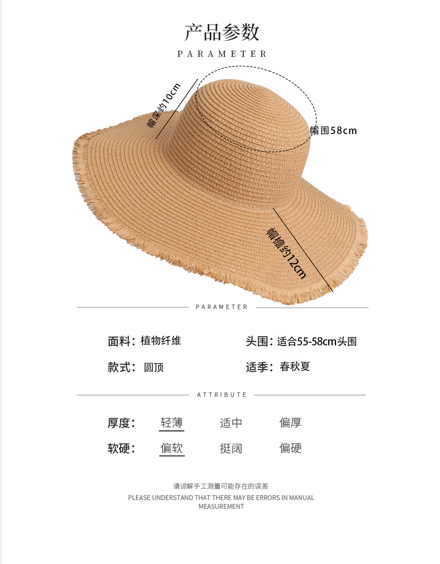 大檐毛边尺寸图