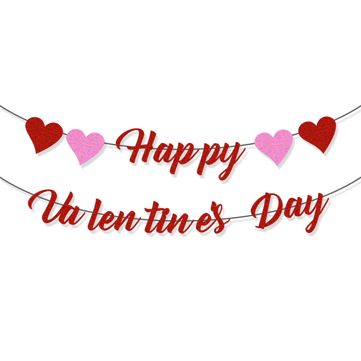 happy 红+粉爱心拉花