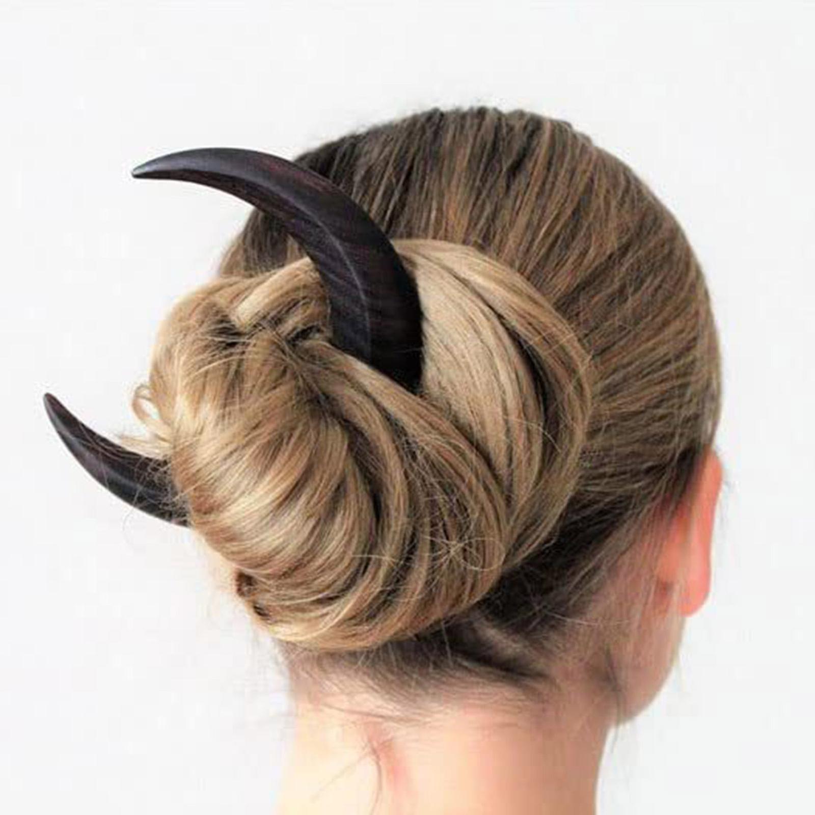 moon hair fork 木质月亮发簪