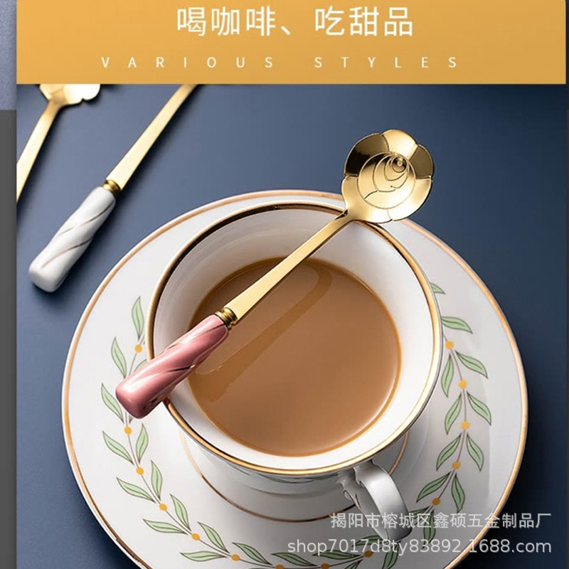 玫瑰樱花勺陶瓷柄