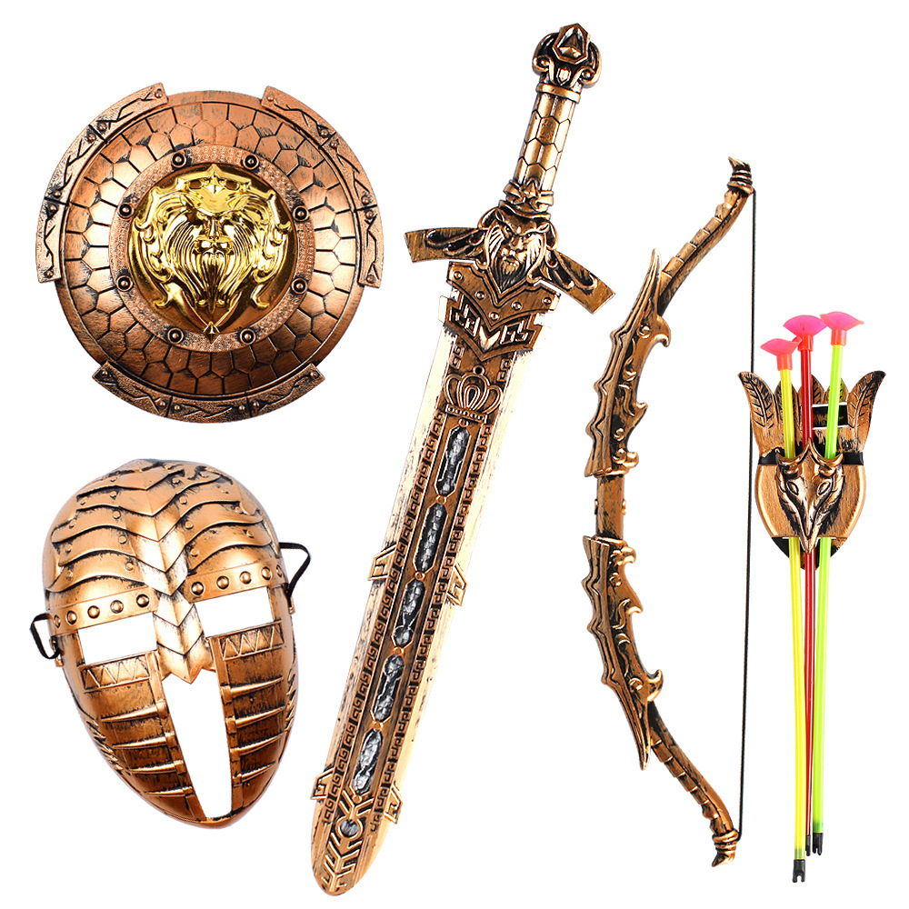 复制_厂家批发 古铜战具兵器 盾牌弓箭套装 儿.jpg