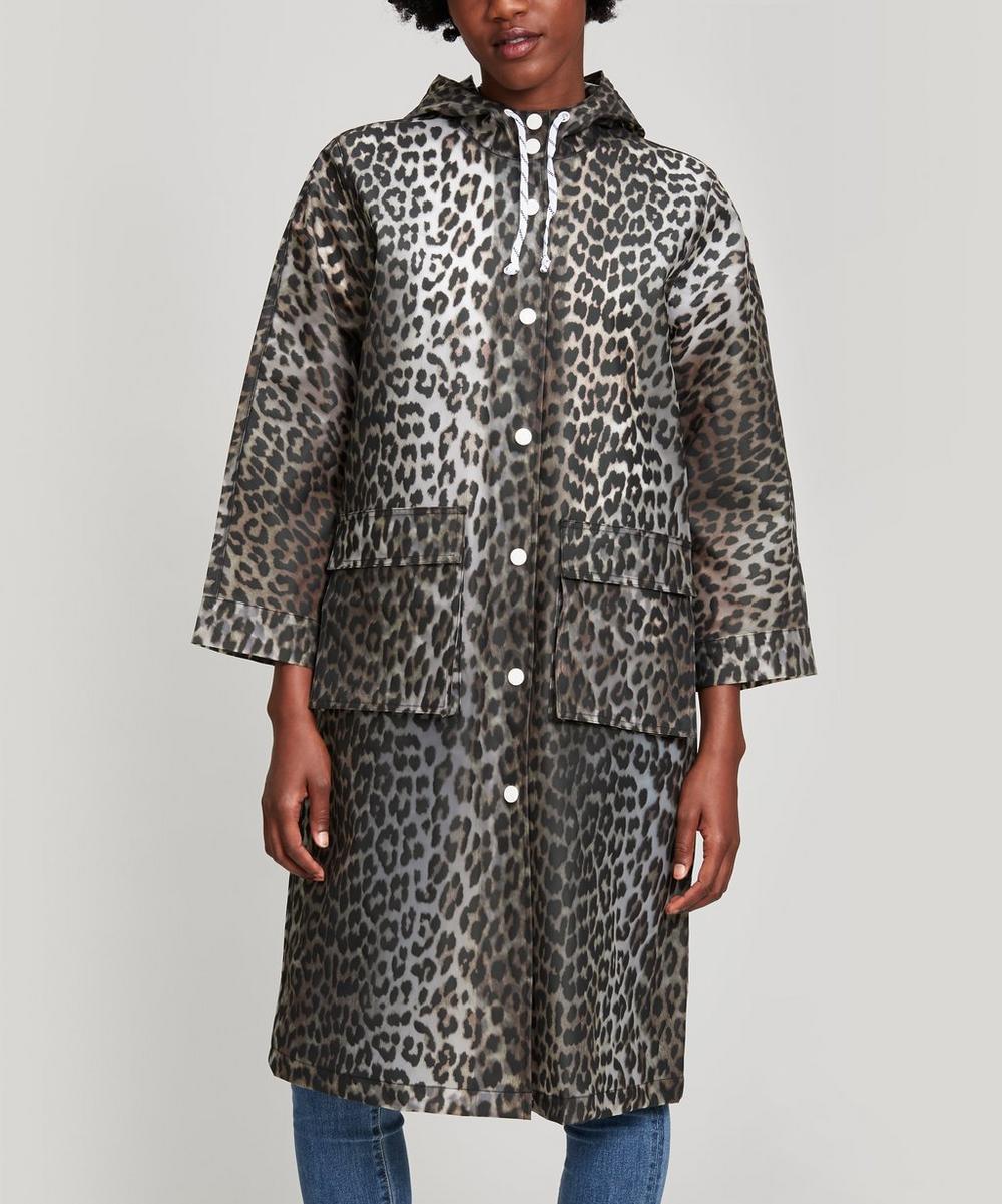 欧美国际大牌范儿豹纹雨衣外套