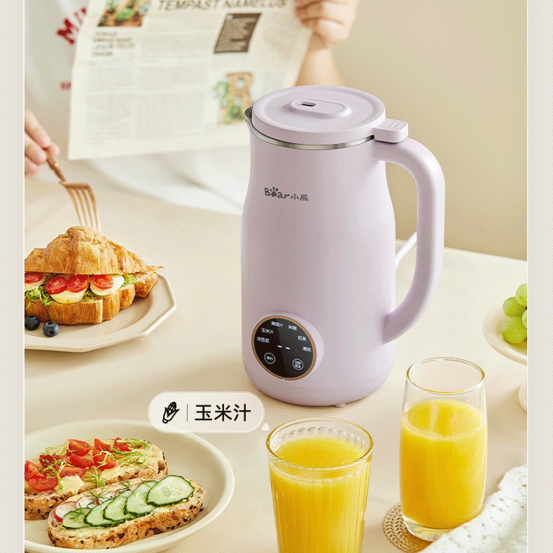 Bear小熊豆浆机 DJJ-E02J1破壁免滤密闭熬煮智能预