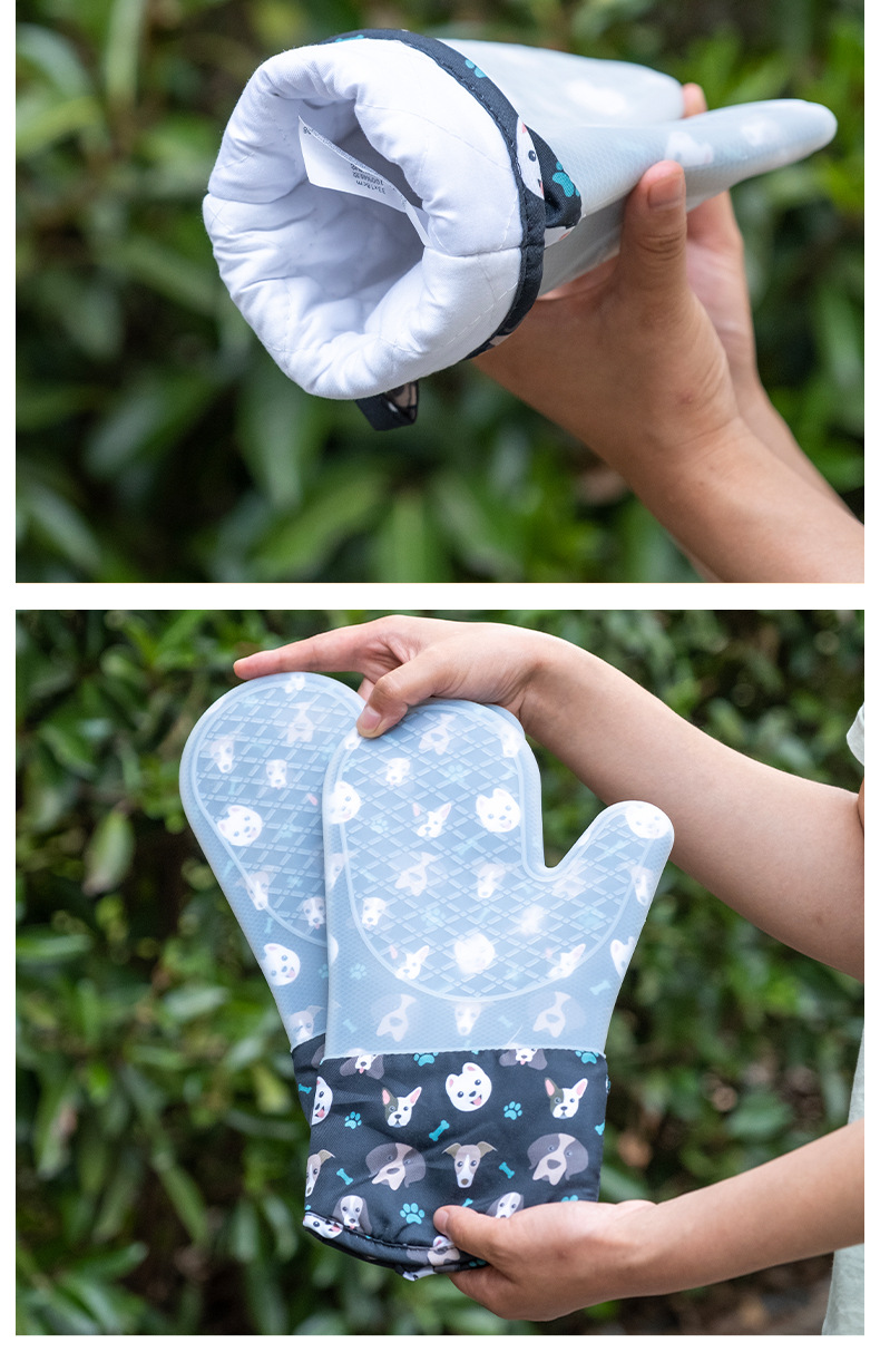 小狗图案硅胶手套