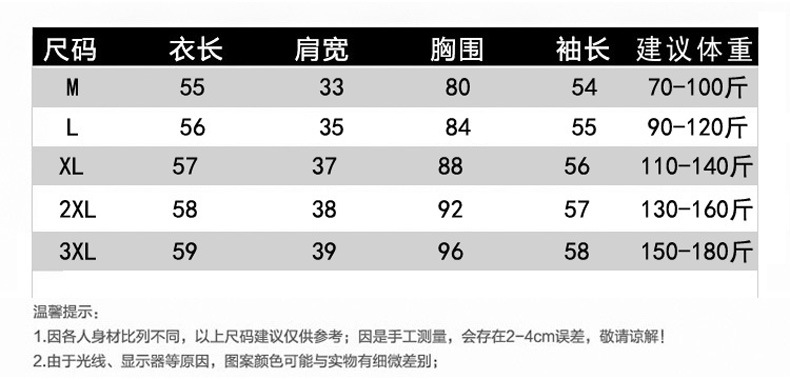 尺码表
