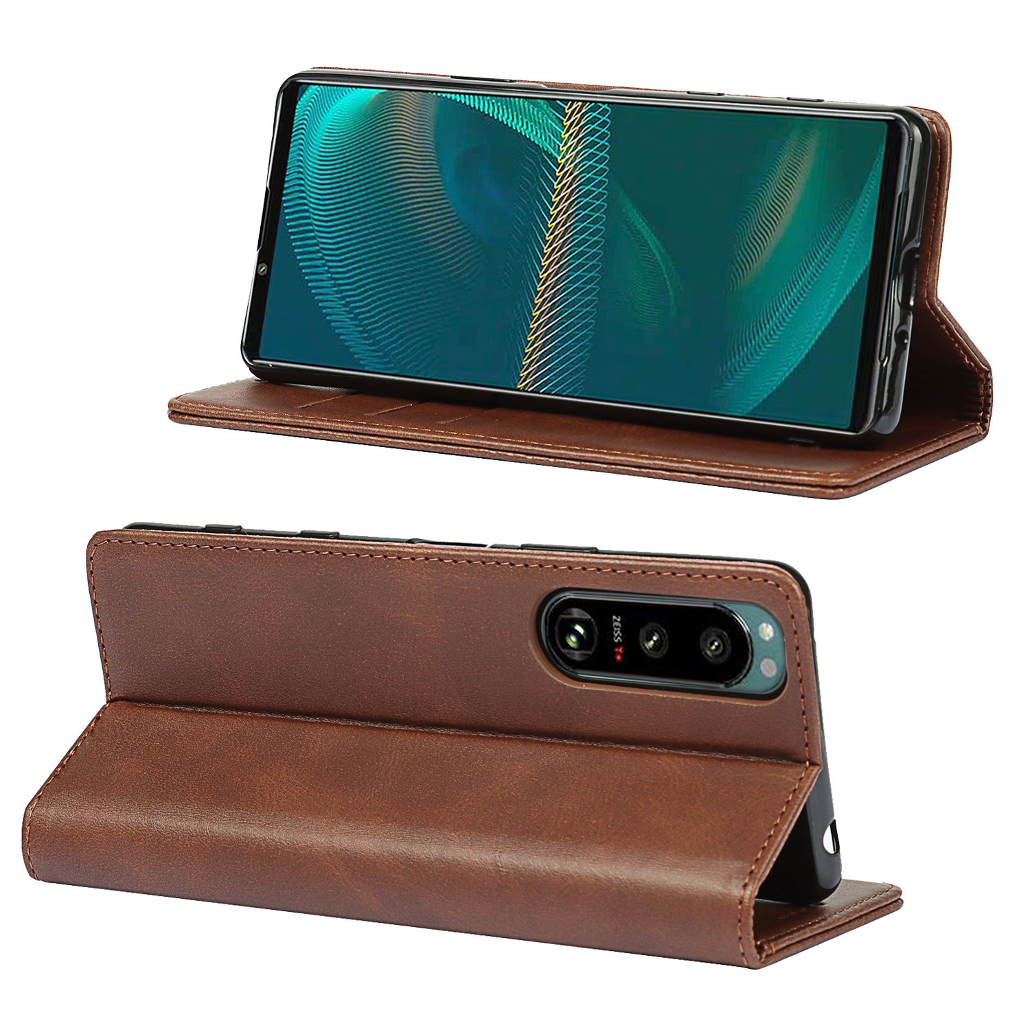 索尼 Xperia 5 III 小牛纹强磁皮套