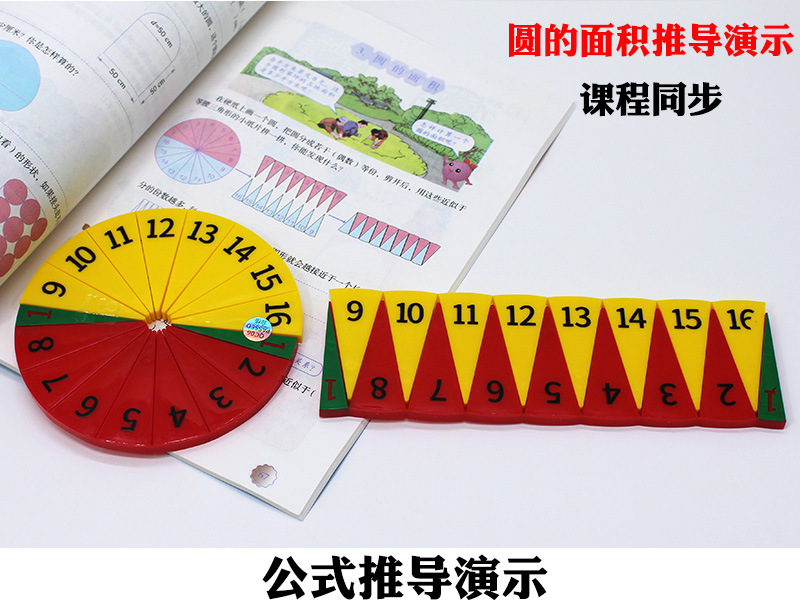圆面积周长圆周率计算公式推导演示器数学教具小卡尼