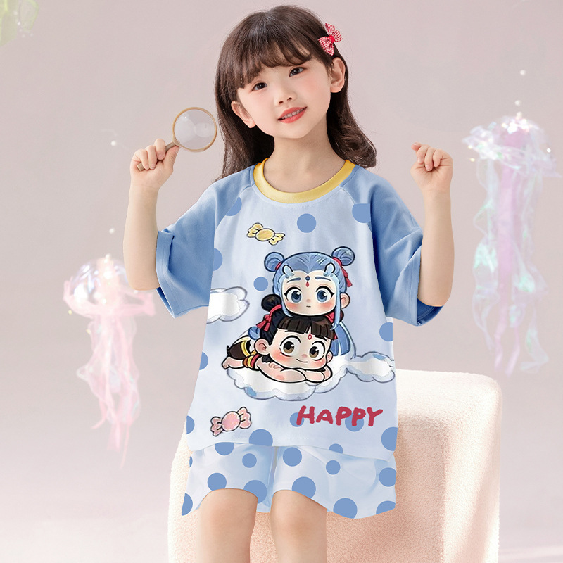 复制_女童睡衣韩版宽松夏季短袖纯棉透气中大童圆.jpeg