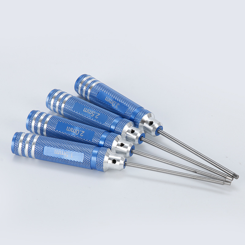 蓝色圆柄白钢款