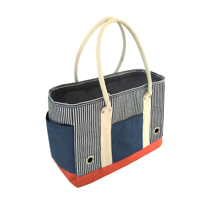 I2-002条纹宠物手提包蓝色-007