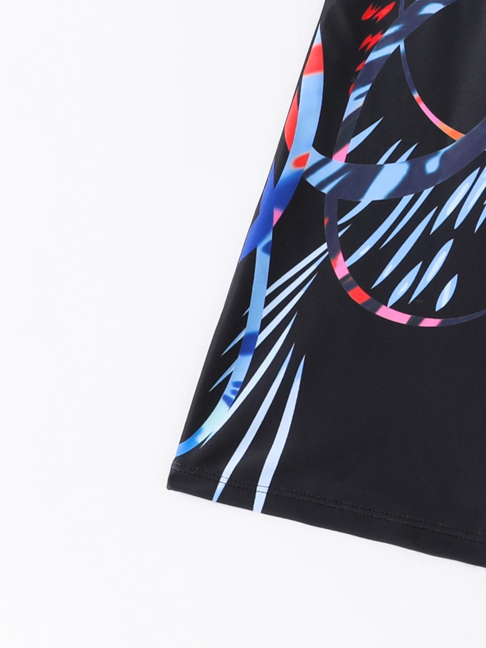 商品详情图_外贸四角裤连体平角泳衣女士运动纯色游泳衣保守显瘦