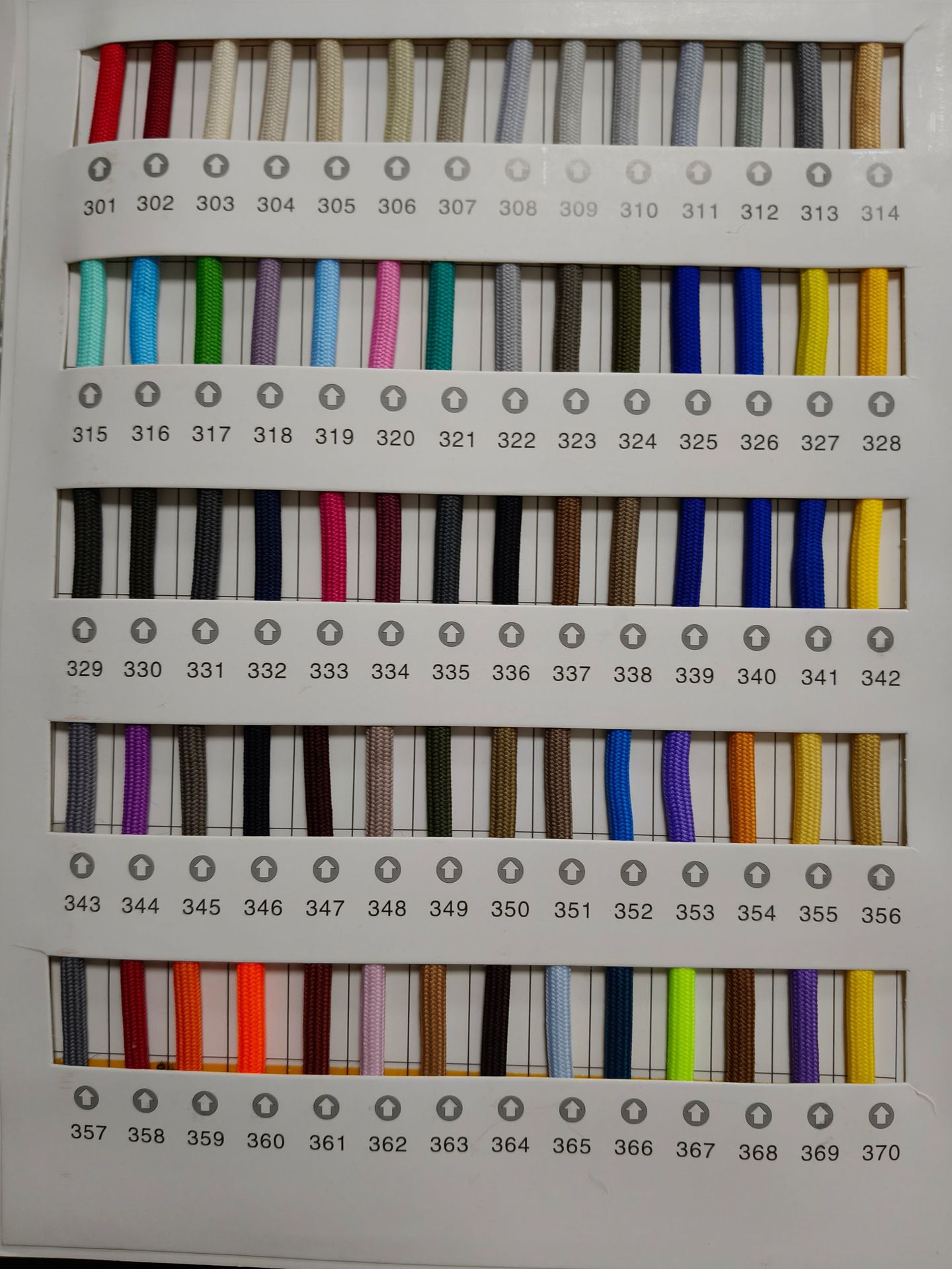 涤纶色织通用色卡301-370.