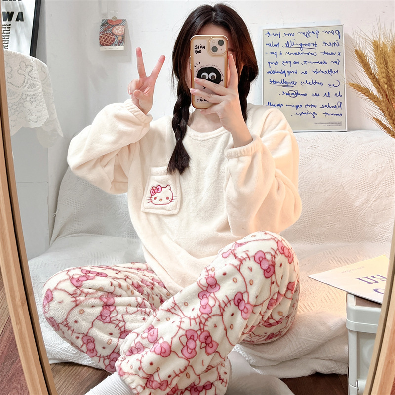 珊瑚绒睡衣女冬季卡通详情图32