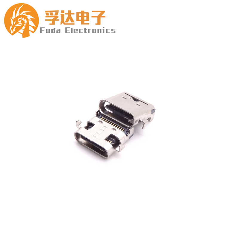 18.TYPE C 24P母座沉板双排SMT四脚插板