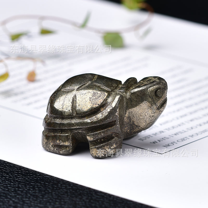 SKU-01-黄铜矿乌龟一只(约4_2.7_2.2cm)