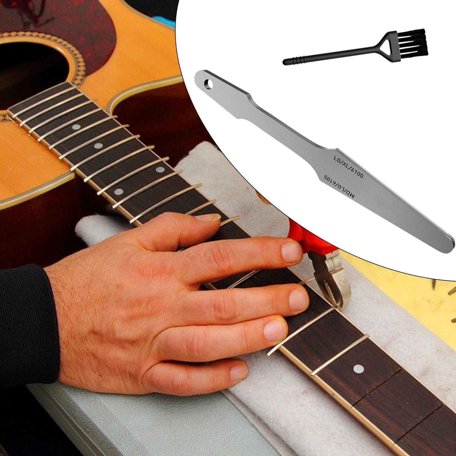 Guitars Fret File with Cleaning Brush Professional Luthier Tool Portable Luthier Repair Tool Guitar Repairing Tool for Guitar 
