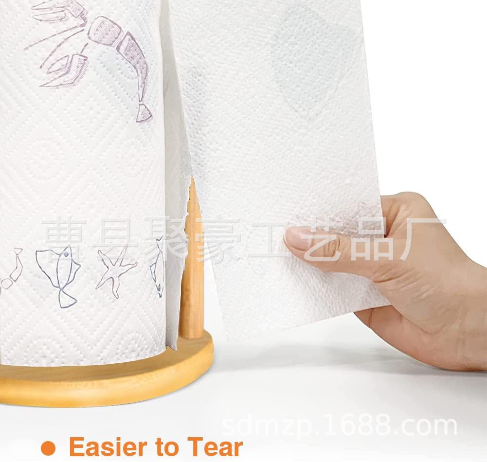 竹制纸巾架厨房餐厅立式木质卷纸架收纳架保鲜膜架懒人抹布支架