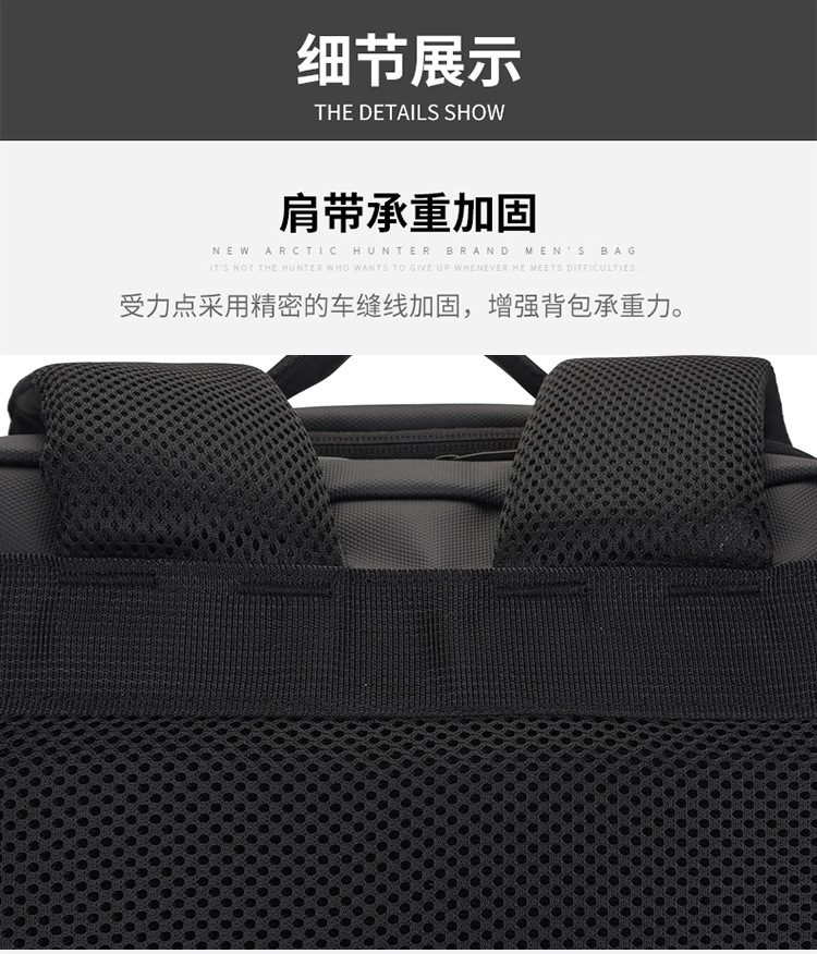皮膜双肩包多层大容量可扩容双肩电脑包干湿分离层双肩包 (39