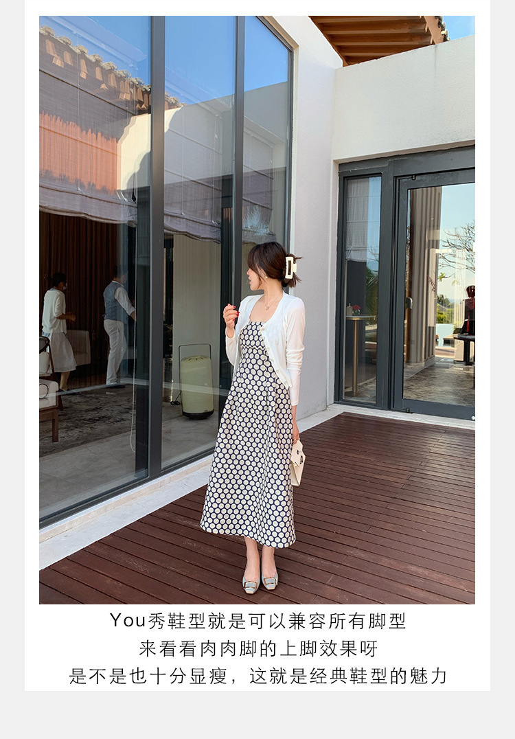 葡萄妈studiolee 经典方扣小方头浅口高跟鞋