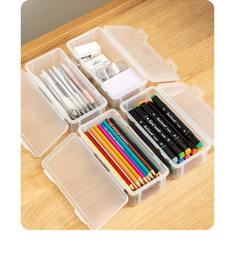 书桌盒子收纳盒全透明铅笔马克笔文具收纳盒办公桌钥匙